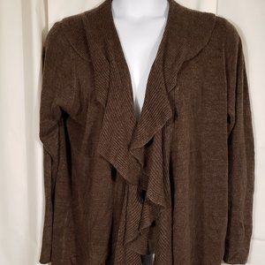 Karen Scott Ruffled Front Cardigan 2X